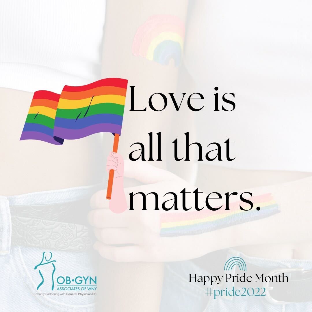 a graphic to celebrate Pride Month 2022 with a rainbow flag and the text "Love is all that matters."